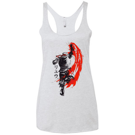 T-Shirts Heather White / X-Small Traditional Fighter Women's Triblend Racerback Tank