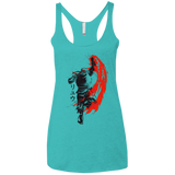 T-Shirts Tahiti Blue / X-Small Traditional Fighter Women's Triblend Racerback Tank