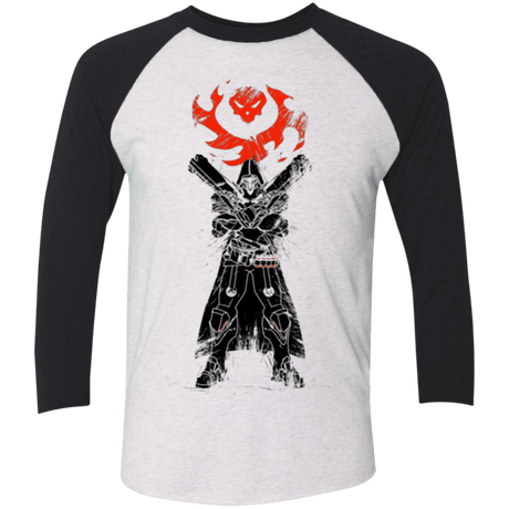 T-Shirts Heather White/Vintage Black / X-Small TRADITIONAL REAPER Men's Triblend 3/4 Sleeve