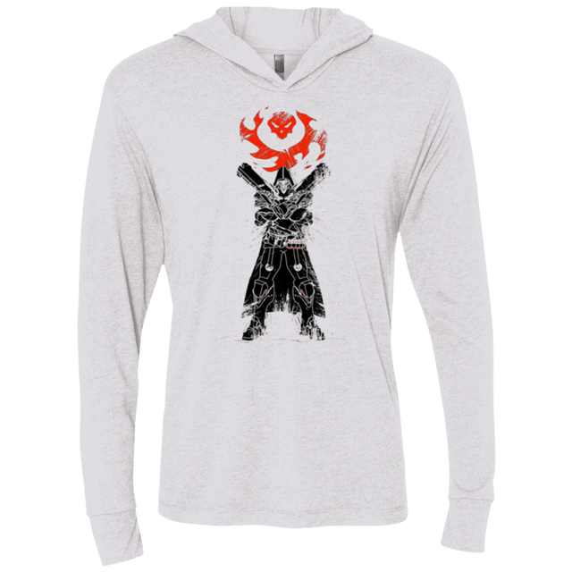 T-Shirts Heather White / X-Small TRADITIONAL REAPER Triblend Long Sleeve Hoodie Tee