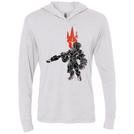 T-Shirts Heather White / X-Small TRADITIONAL REINHARDT Triblend Long Sleeve Hoodie Tee