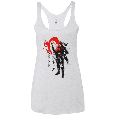 T-Shirts Heather White / X-Small Traditional Solid Women's Triblend Racerback Tank