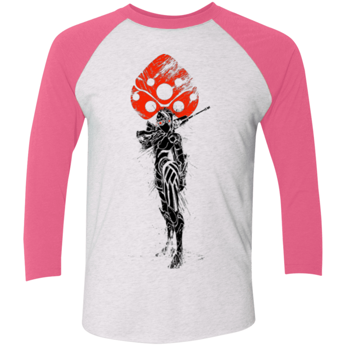 T-Shirts Heather White/Vintage Pink / X-Small TRADITIONAL WIDOW MAKER Men's Triblend 3/4 Sleeve