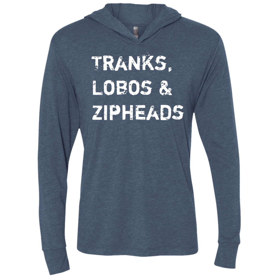 T-Shirts Indigo / X-Small Tranks Lobos Zipheads Triblend Long Sleeve Hoodie Tee