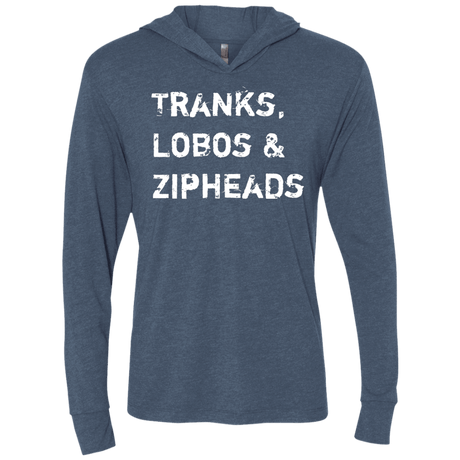 T-Shirts Indigo / X-Small Tranks Lobos Zipheads Triblend Long Sleeve Hoodie Tee