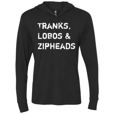 T-Shirts Vintage Black / X-Small Tranks Lobos Zipheads Triblend Long Sleeve Hoodie Tee