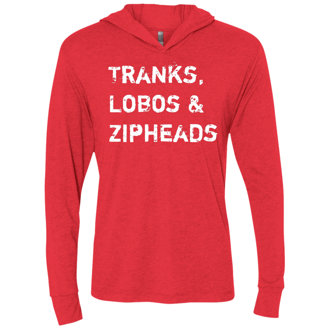 T-Shirts Vintage Red / X-Small Tranks Lobos Zipheads Triblend Long Sleeve Hoodie Tee
