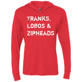 T-Shirts Vintage Red / X-Small Tranks Lobos Zipheads Triblend Long Sleeve Hoodie Tee