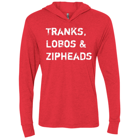 T-Shirts Vintage Red / X-Small Tranks Lobos Zipheads Triblend Long Sleeve Hoodie Tee