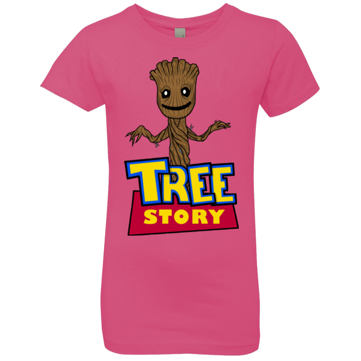 T-Shirts Hot Pink / YXS TREE STORY Girls Premium T-Shirt