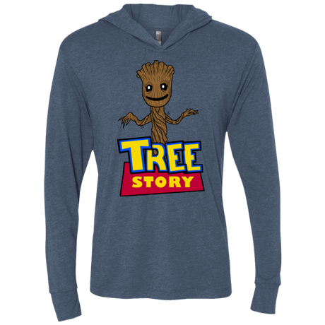 T-Shirts Indigo / X-Small TREE STORY Triblend Long Sleeve Hoodie Tee