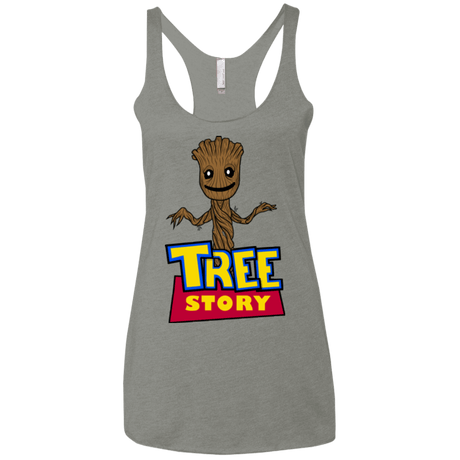 T-Shirts Venetian Grey / X-Small TREE STORY Women's Triblend Racerback Tank