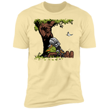 T-Shirts Banana Cream / S Tree Yoda Calvin Men's Premium T-Shirt