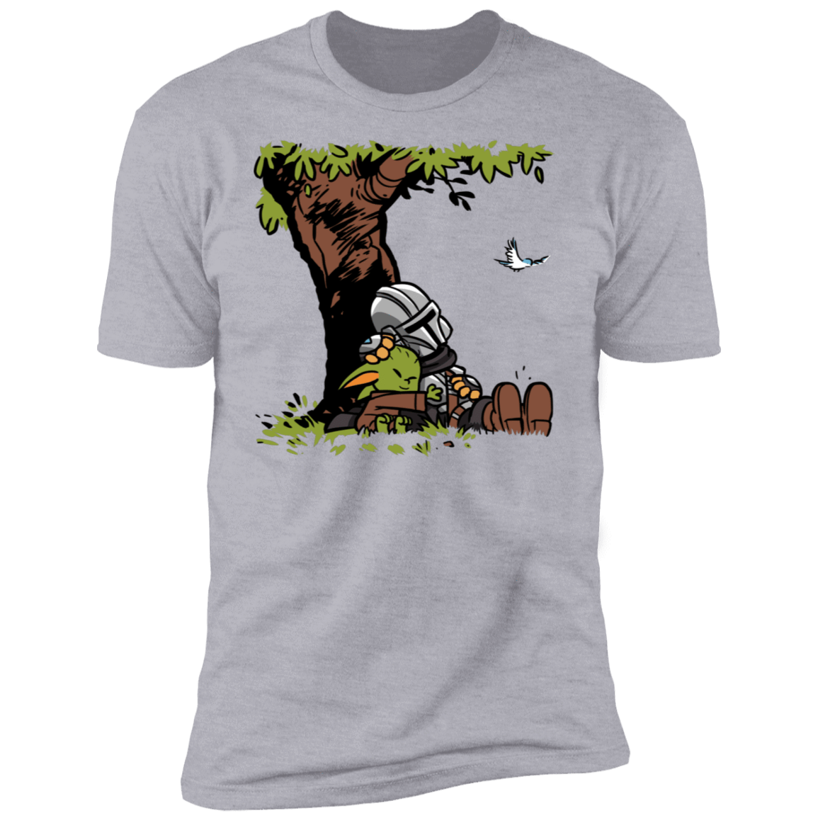 T-Shirts Heather Grey / S Tree Yoda Calvin Men's Premium T-Shirt