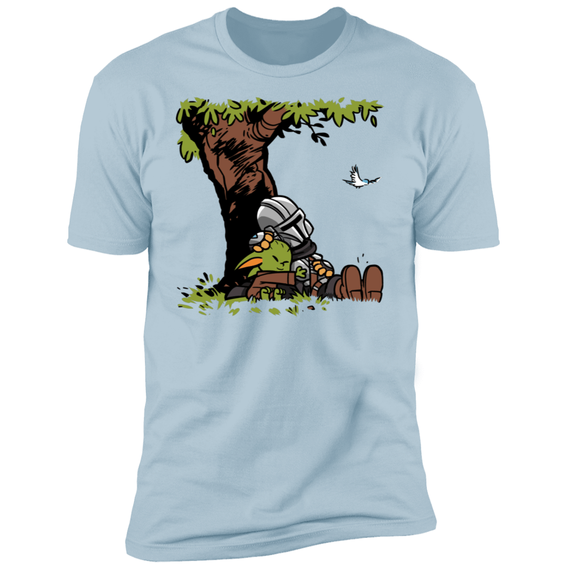 T-Shirts Light Blue / S Tree Yoda Calvin Men's Premium T-Shirt