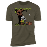 T-Shirts Military Green / S Tree Yoda Calvin Men's Premium T-Shirt