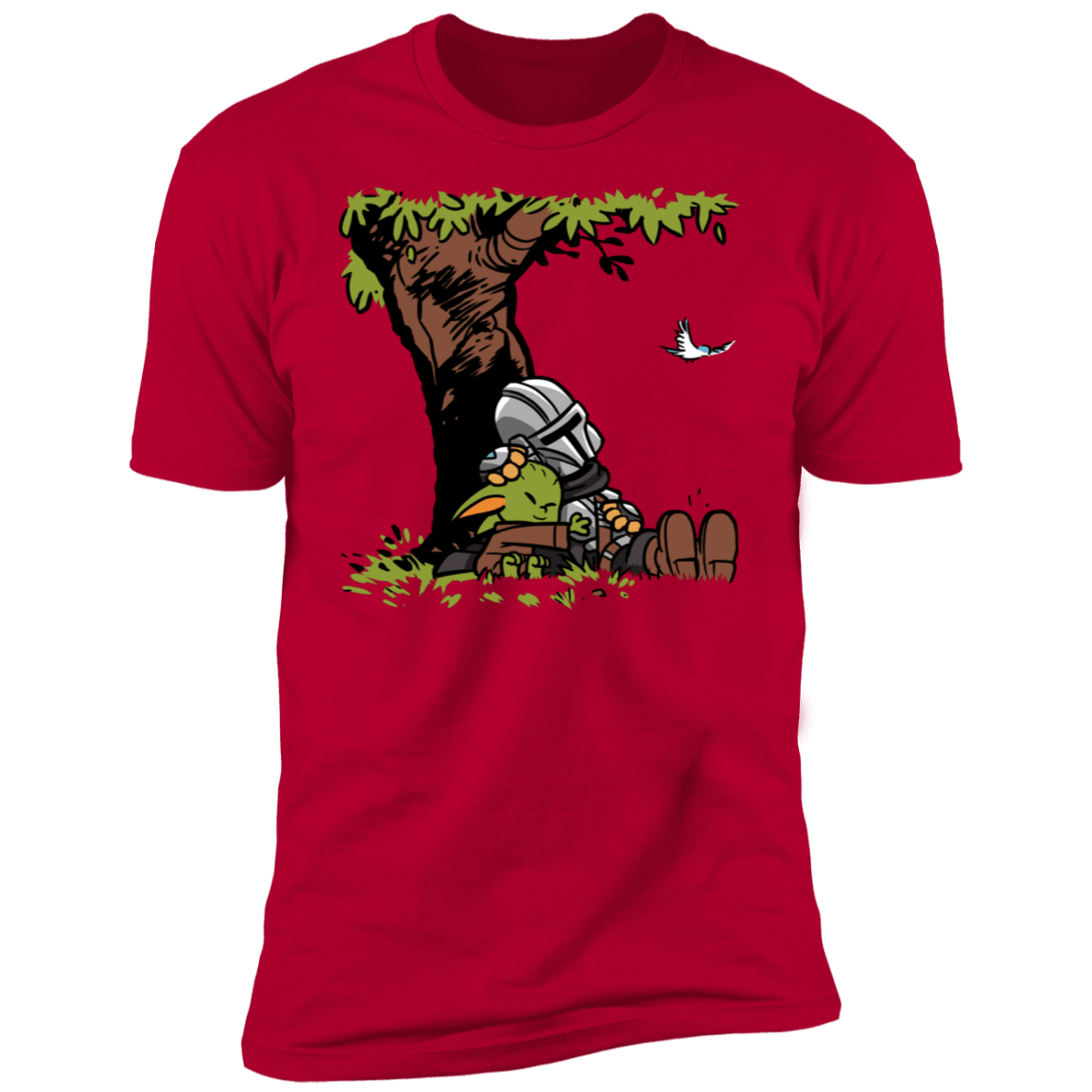 T-Shirts Red / S Tree Yoda Calvin Men's Premium T-Shirt