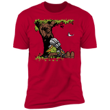 T-Shirts Red / S Tree Yoda Calvin Men's Premium T-Shirt