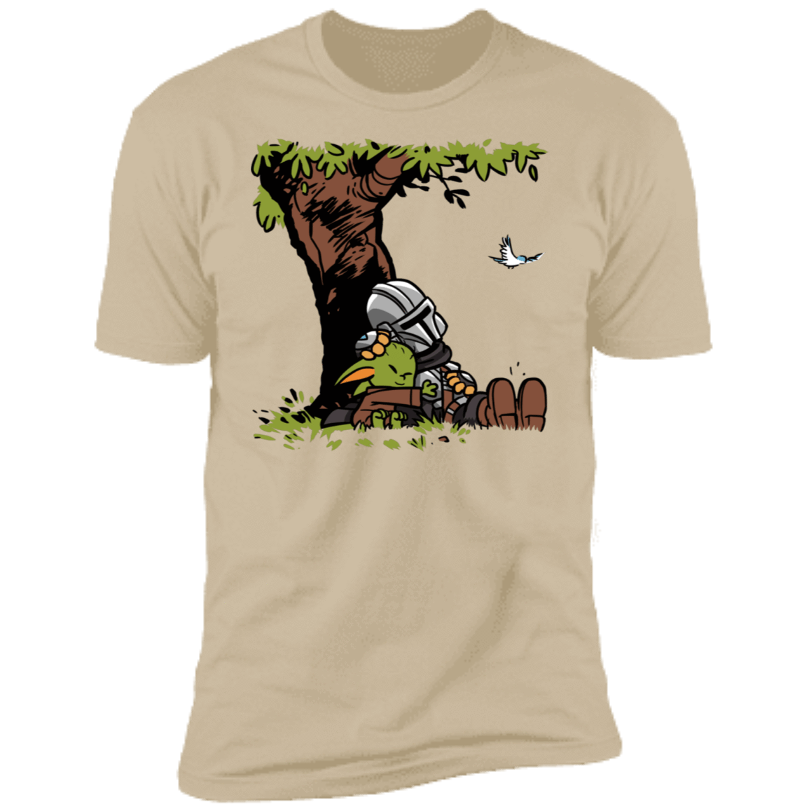 T-Shirts Sand / S Tree Yoda Calvin Men's Premium T-Shirt