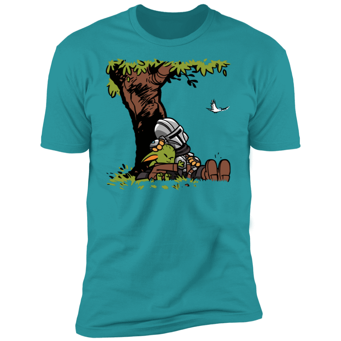 T-Shirts Tahiti Blue / S Tree Yoda Calvin Men's Premium T-Shirt