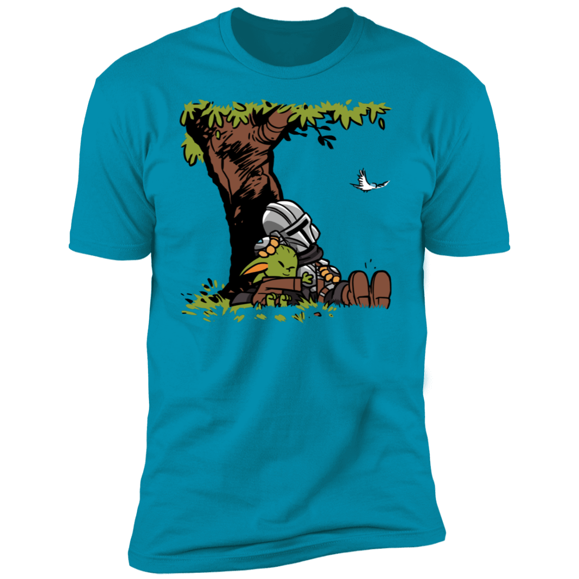 T-Shirts Turquoise / S Tree Yoda Calvin Men's Premium T-Shirt