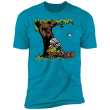 T-Shirts Turquoise / S Tree Yoda Calvin Men's Premium T-Shirt