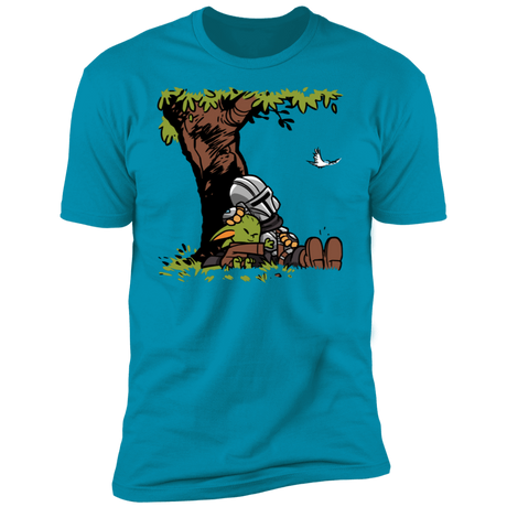 T-Shirts Turquoise / S Tree Yoda Calvin Men's Premium T-Shirt