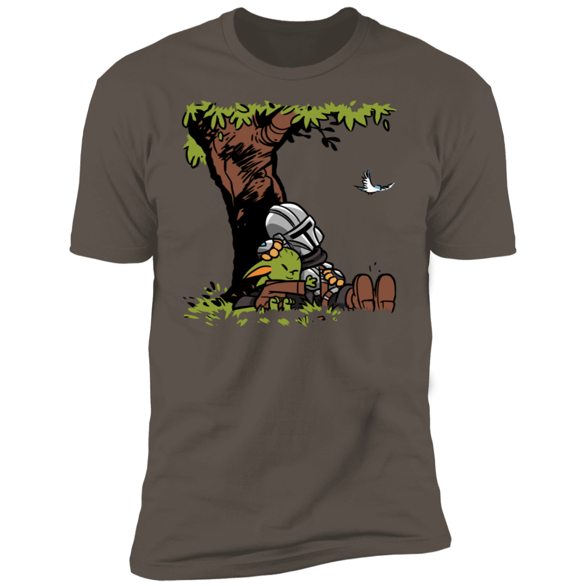 T-Shirts Warm Grey / S Tree Yoda Calvin Men's Premium T-Shirt