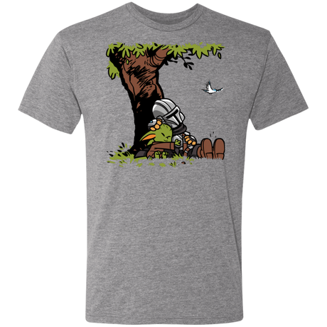 T-Shirts Premium Heather / S Tree Yoda Calvin Men's Triblend T-Shirt