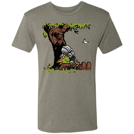 T-Shirts Venetian Grey / S Tree Yoda Calvin Men's Triblend T-Shirt