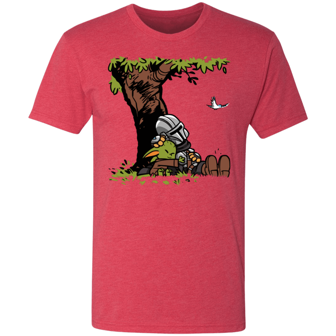 T-Shirts Vintage Red / S Tree Yoda Calvin Men's Triblend T-Shirt