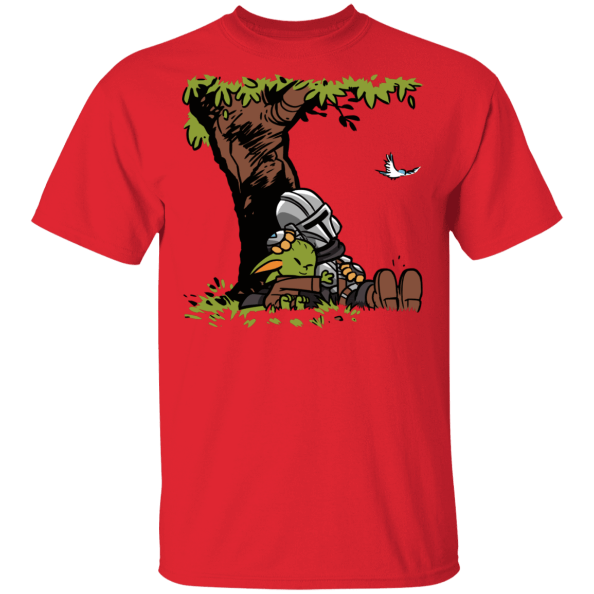 T-Shirts Red / S Tree Yoda Calvin T-Shirt