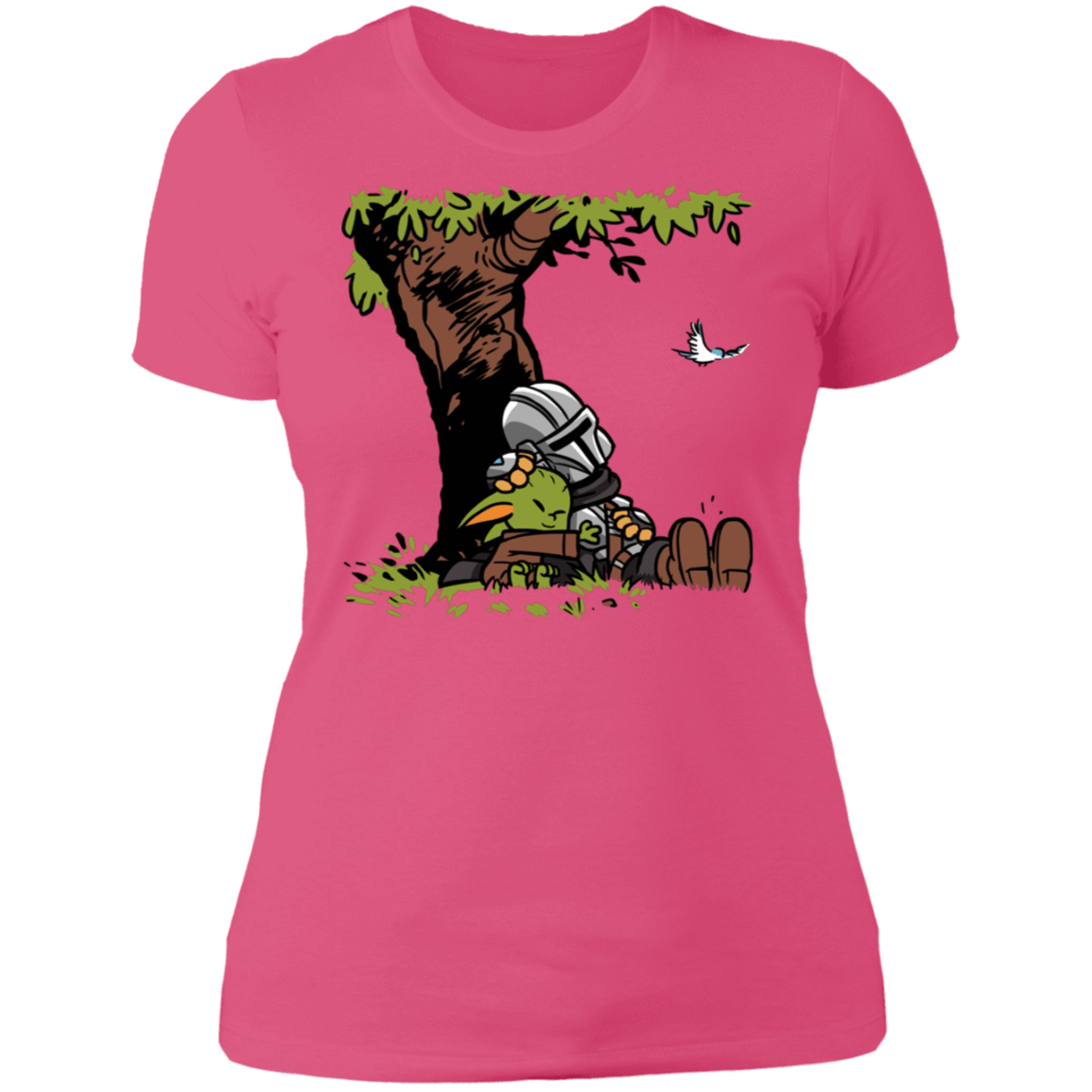 T-Shirts Hot Pink / S Tree Yoda Calvin Women's Premium T-Shirt