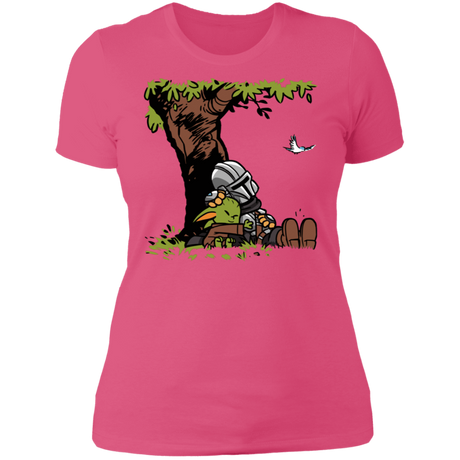 T-Shirts Hot Pink / S Tree Yoda Calvin Women's Premium T-Shirt