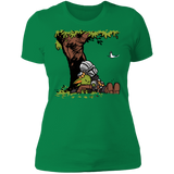 T-Shirts Kelly Green / S Tree Yoda Calvin Women's Premium T-Shirt