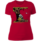T-Shirts Red / S Tree Yoda Calvin Women's Premium T-Shirt