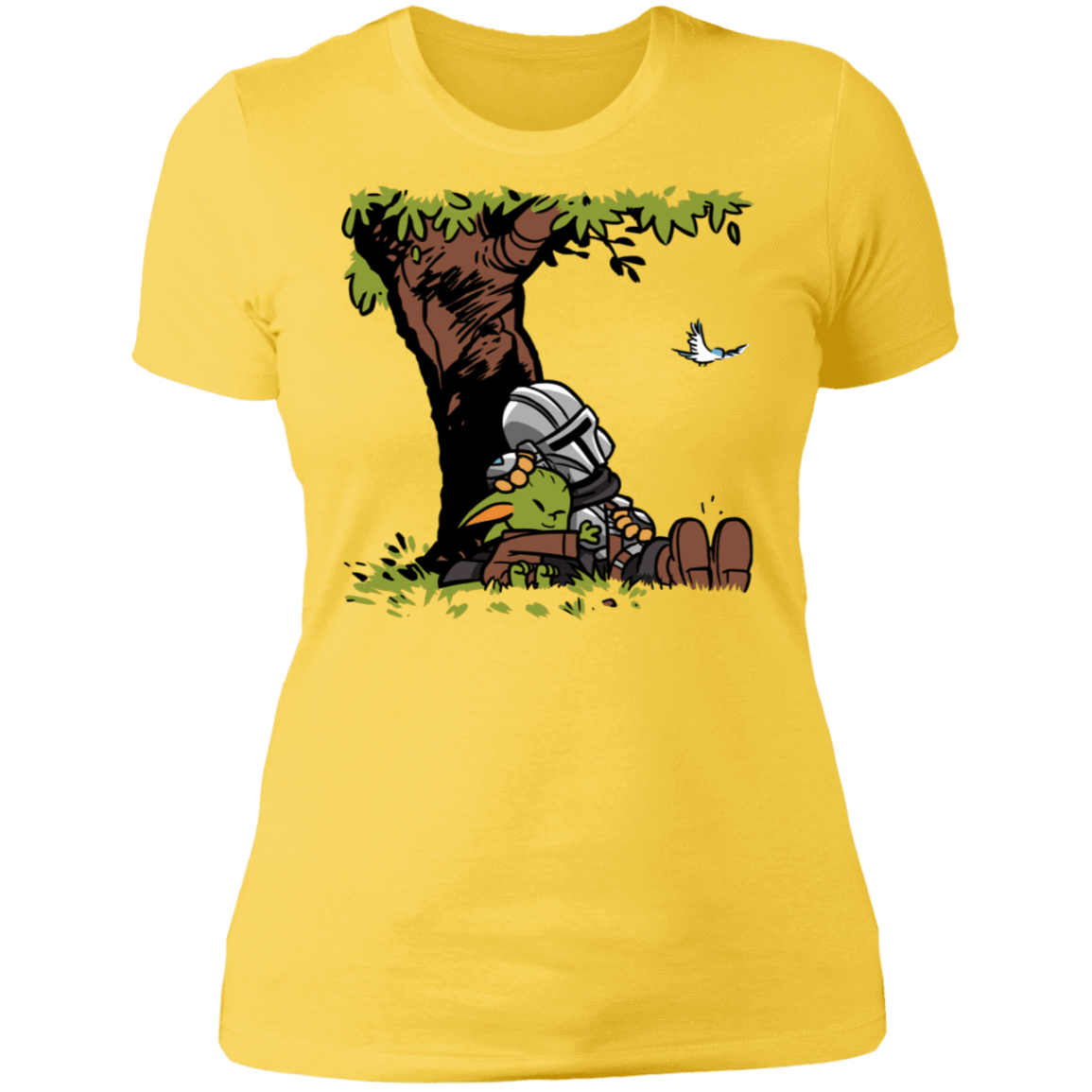 T-Shirts Vibrant Yellow / S Tree Yoda Calvin Women's Premium T-Shirt