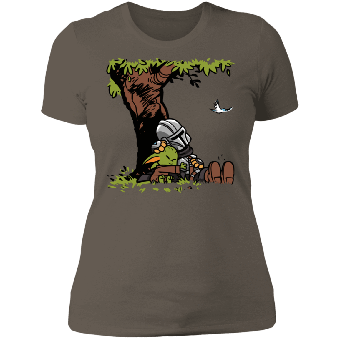 T-Shirts Warm Grey / S Tree Yoda Calvin Women's Premium T-Shirt