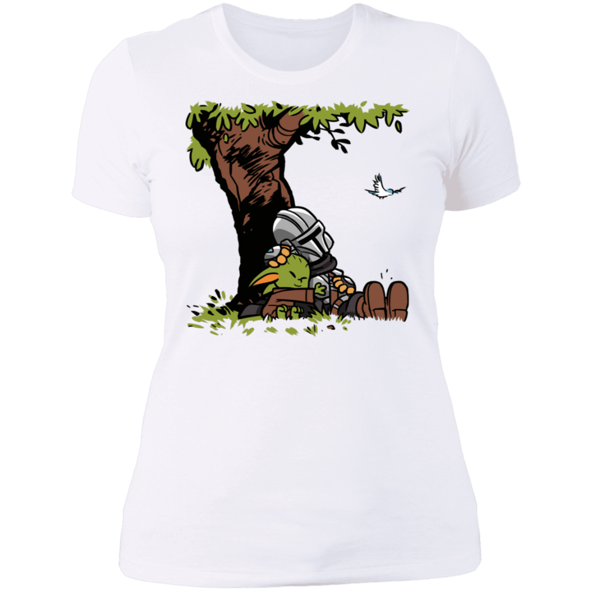 T-Shirts White / S Tree Yoda Calvin Women's Premium T-Shirt