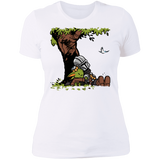 T-Shirts White / S Tree Yoda Calvin Women's Premium T-Shirt