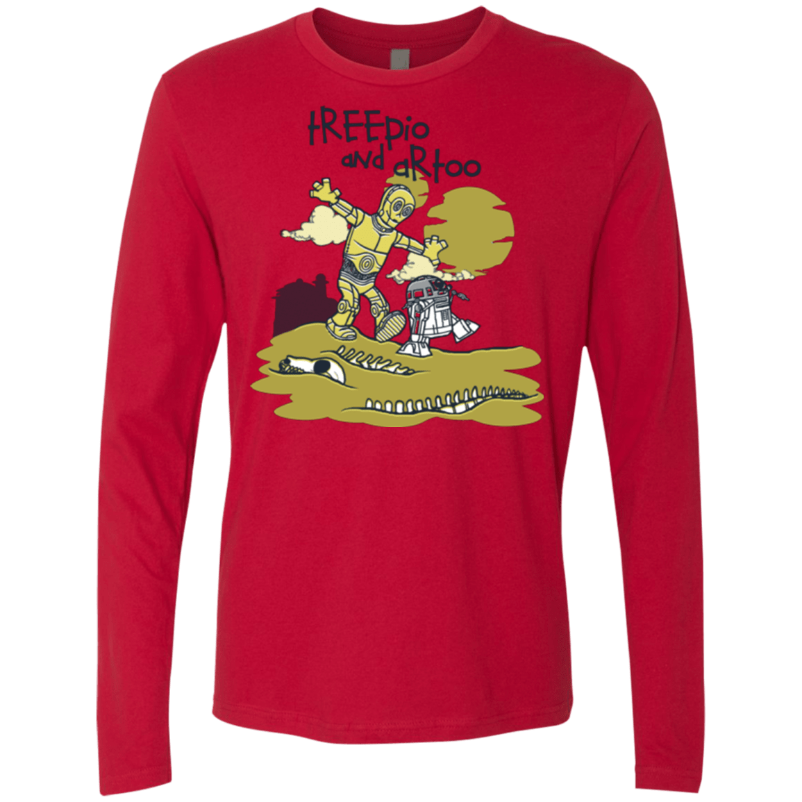 T-Shirts Red / Small Treepio and Artoo Men's Premium Long Sleeve