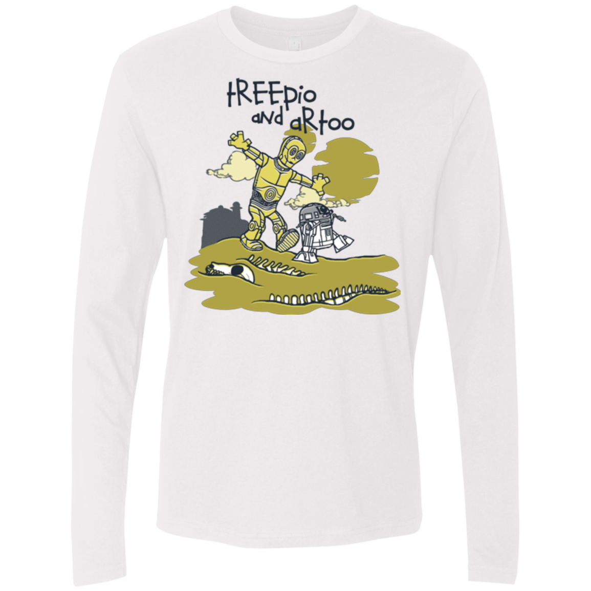 T-Shirts White / Small Treepio and Artoo Men's Premium Long Sleeve