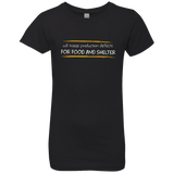 T-Shirts Black / YXS Triaging Defects For Food And Shelter Girls Premium T-Shirt