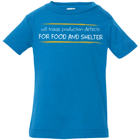 T-Shirts Cobalt / 6 Months Triaging Defects For Food And Shelter Infant Premium T-Shirt