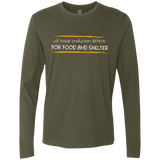 T-Shirts Military Green / Small Triaging Defects For Food And Shelter Men's Premium Long Sleeve