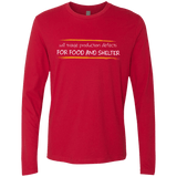 T-Shirts Red / Small Triaging Defects For Food And Shelter Men's Premium Long Sleeve