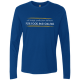 T-Shirts Royal / Small Triaging Defects For Food And Shelter Men's Premium Long Sleeve