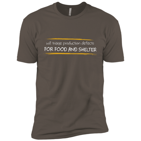 T-Shirts Warm Grey / X-Small Triaging Defects For Food And Shelter Men's Premium T-Shirt