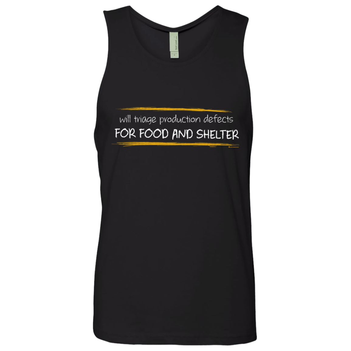 T-Shirts Black / Small Triaging Defects For Food And Shelter Men's Premium Tank Top