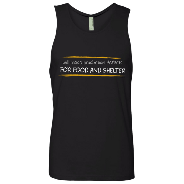 T-Shirts Black / Small Triaging Defects For Food And Shelter Men's Premium Tank Top